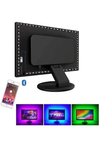 gaman Bluetoothlu USB Şerit LED PC Bilgisayar Kasası Ledi Kumandalı Rgb Aydınlatma 3 Metre Bluetooth LED