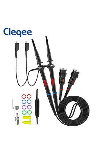 Choice Cleqee P2200 2pcs 200MHz Oscilloscope Probe X1/X10 Safe BNC Test Lead Clip kit 10:1 Probe