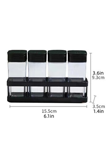 Choice Transparent Four-grid Integrated Barbecue Spice Bottle Household Combination Set Spice Jar Kitchen S