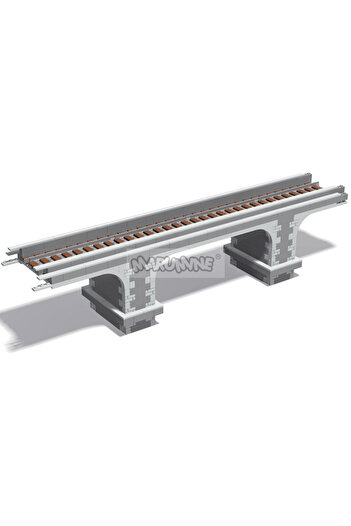 Choice 566PCS Marumine 566PCS MOC Viaduct Idea Train Build Model Kit High-Speed Railway Track Arch Bridge D