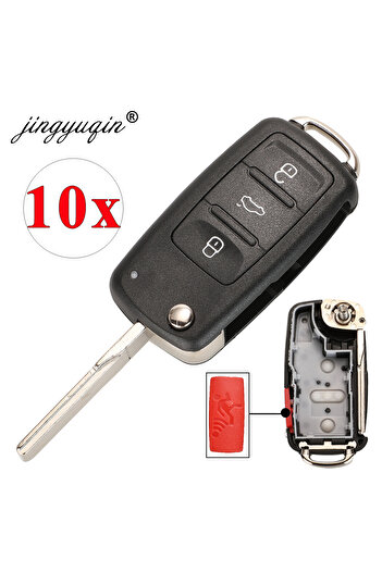 Choice1 10 قطع 4 أزرار 020AD مفتاح بعيد قذيفة حالة مناسبة ل VW Caddy Eos جولف جيتا بيتل بولو...