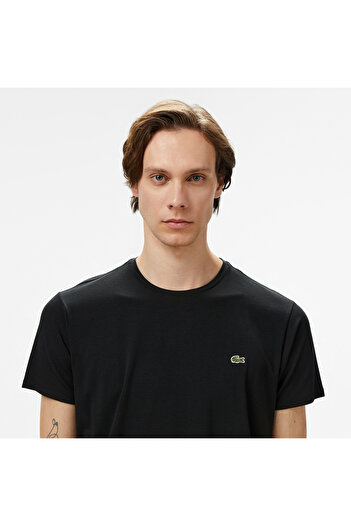 Lacoste Erkek Slim Fit Bisiklet Yaka Siyah T-Shirt