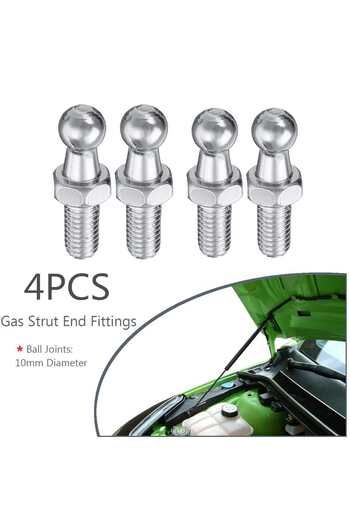 Choice 4pcs Universal Silver Boot Bonnet Gas Strut Bar End Fitting 10mm M8 Ball Pin Joint Valve Spring