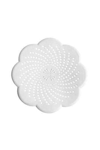 Choice White Flower Shape Silicone Floor Drain Cover Mesh Sink Strainer Anti-blocking Hair Clean Up Waste C
