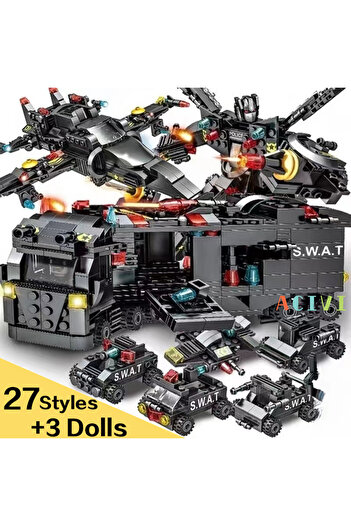 Choice 42024-NoBox ACIVI SWAT Police Station Military City Model Set Prison Car Policeman Boat Figures Buil