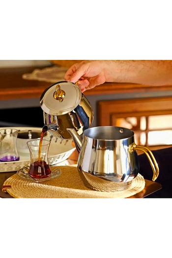 ENASHOP Damla Gold Orta Boy Çaydanlık Takımı