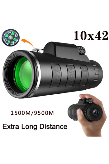 Choice Black 10x42 Hd Powerful Portable Monocular Telescope Bak4 Prism For Outdoor Travel Camping,hiking,hu