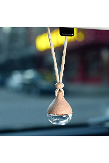 Choice Onesize 6ML Empty Car Air Freshener Pendant Perfume Glass Bottle With Wooden Caps Refillable Car Ess