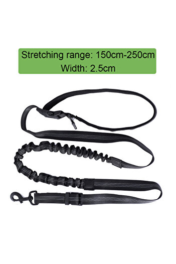 Choice Black Elastic buffering explosion-proof flushing multifunctional dog walking chain, dog traction rop