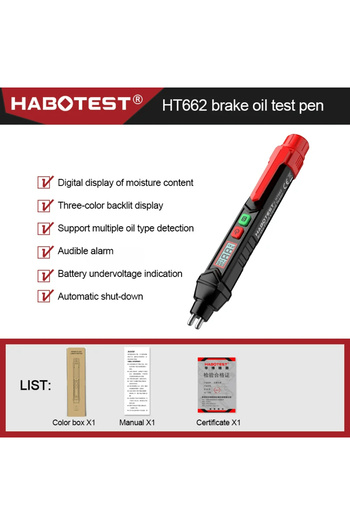 Choice HT662 Brake Fluid Tester Auto Car Brake Liquid Digital Tester Pen LED Indicator Accurate Automotive