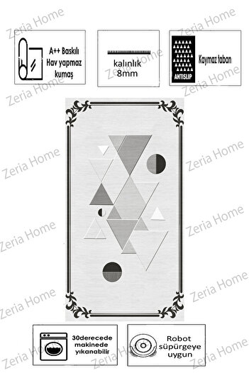 Zeria Home Washable Non-Slip Base Modern Kitchen Carpet Living Room Floor Mat Entrance Hallway Carpet