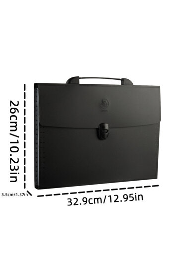 Choice black A4 File Folder 13 Layers Fashion Storage Bag Desktop Organizer for School Office Supplies Test