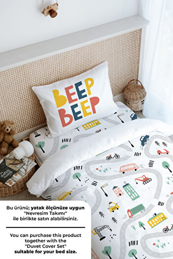 Tuğba Kuğu Tek Kişilik Lastikli Çarşaf Seti - Iconic Serisi - Beep Beep