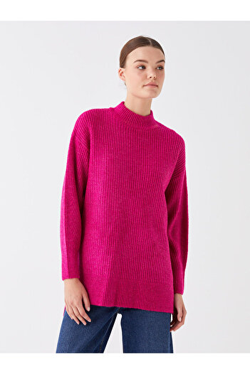 LC Waikiki Half Turtleneck Plain Long Sleeve Women's Knitwear Tunic