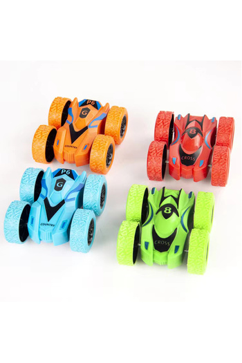 Choice1 4pcs/2pcs/1pc double-sided inertia stunt rolling toy car - high playability, double-sided playabi...