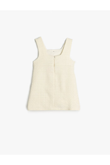 Koton Vlněná směs popruhů Gilet Ecru Dětské dívčí šaty 5smg80072aw