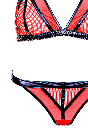 Wonna 5002-Tk Lez Black Red Bra - Panties