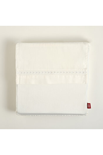 Zsa Zsa Zsu Mıno Brodeli 300 Tc Satin King Size Cotton Satin 100% Cotton Duvet Cover Set 240X220 cm Ecru