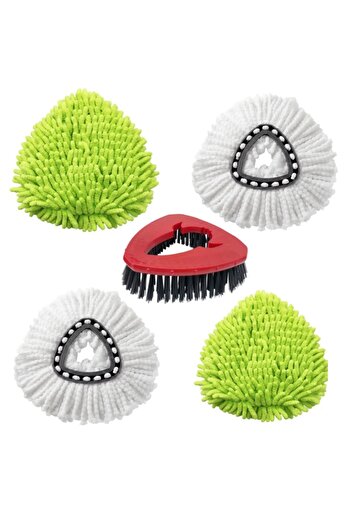 Choice Pack A Spin Mop Head With Floor Scrubber And Chenille Duster For Vileda / O-cedar Spin Mop,replaceme
