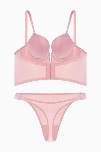 Wonna Set bustieră Lirio roz - Set micro sutien și chiloți - Push Up, căptușit - Moda - 2573