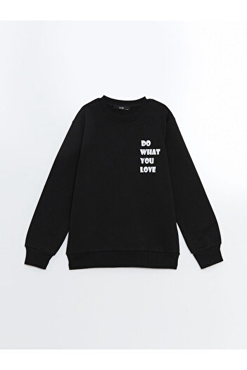 LC Waikiki Crew Neck Long Sleeve Printed Girl's Sweatshirt