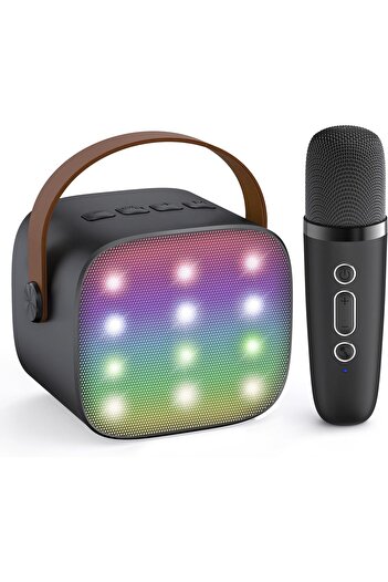 Primo Plus Mini Karaoke Machine with 1 Microphone Portable Bluetooth Speaker for Party