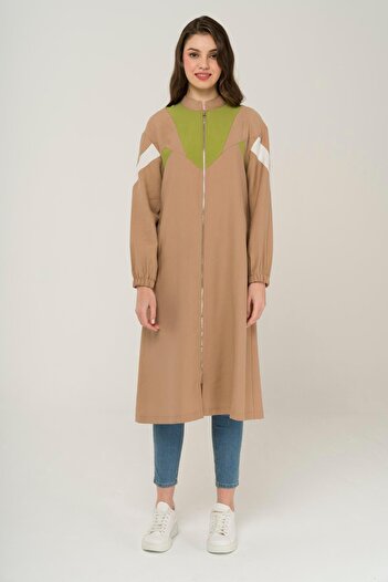 Olcay Garni Detailed Zipper Closure Unlined Cape Mink 6471