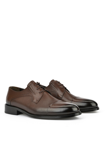 Ziya Men's Genuine Leather Classic Shoes - 1511027 Z029 Coffee