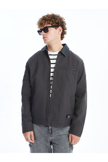 LC Waikiki Anthracite Comfortable Fit Shirt Collar Men's Coat