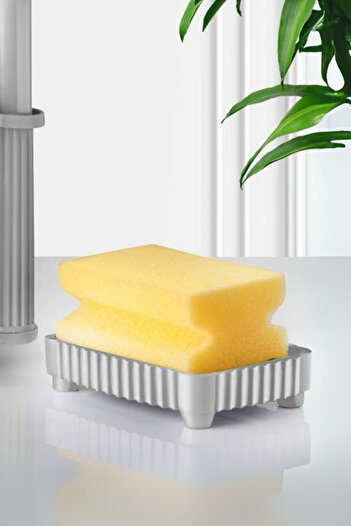 Flora 4 Parça Mutfak Banyo Temizlik Seti, Fırçalı Süngerlik Standlı Sıvı Sabunluk 4’lü Set