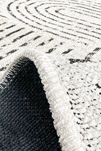 Decomia Home Enna Saçaklı Dokuma Pamuklu Şönil Kilim Modern Salon Halısı Mutfak Halısı Yolluk