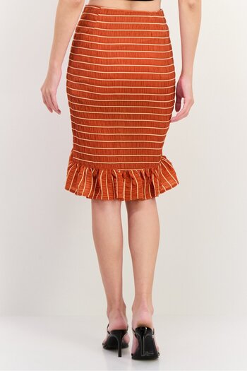 Scotch & Soda Women Plaid Basic Mini Skirt, Rust