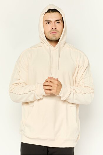 adidas Men Sportswear Fit Long Sleeves Outdoor Hoodies, Beige