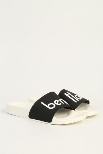 Benetton White Black Men's Slippers Bn-1426