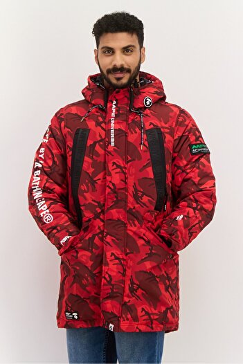 Aape By A Bathing Ape Men Hooded Camouflage Puffer Jacket, Multicolor