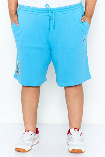 adidas Men Regular Fit Drawstring Embroidered Logo Shorts, Light Blue