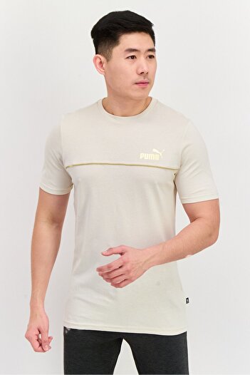 Puma Men Sportswear Fit Short Sleeves Training T-Shirt, Beige