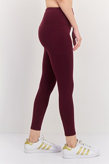 SKECHERS Women Sportswear Fit Solid Training Leggings, Dark Purple