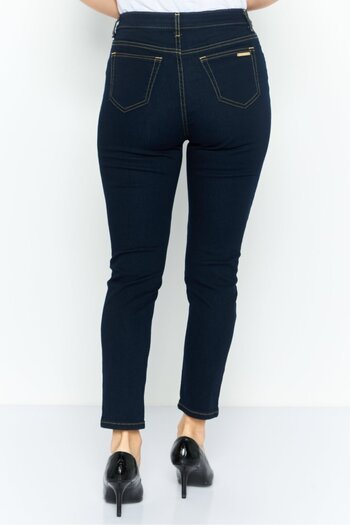 Michael Kors Women Petite Plain Stretch jeans, Navy Blue