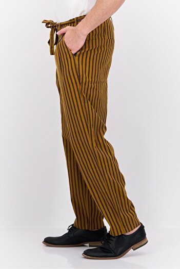 Scotch & Soda Men Regular Fit Stripe Chino Pants, Yellow