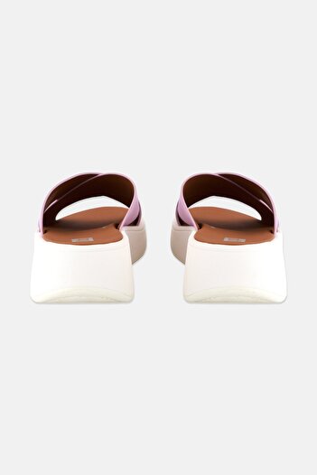 Fitflop Women F-Mode Leather Flatform Cross Slip On Sandal, Lilac