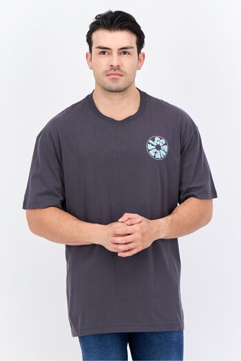 Lee Men Crew Neck Short Sleeve Brand Logo T-Shirts, Slate Grey