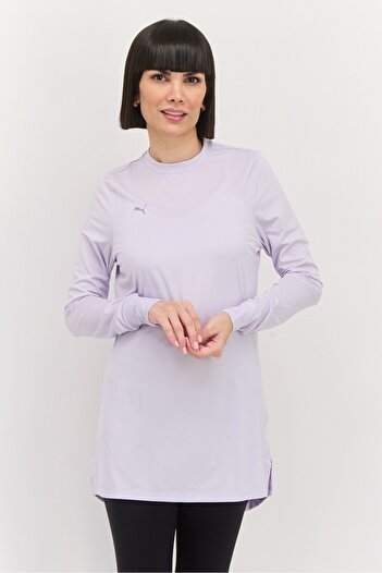 Puma Modest Activewear Long Sleeve Purple Women's Running And Performance T-shirt