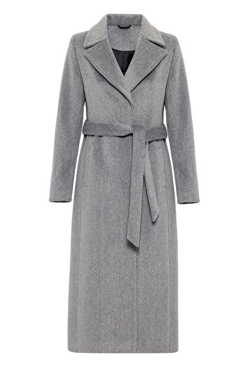 Olcay Exclusive A.GRI 3057 - Snap Closure and Waist Tie Coat