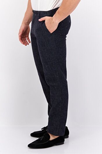 Robe Di Kappa Men Skinny Fit Textured Chino Pants, Grey Charcoal