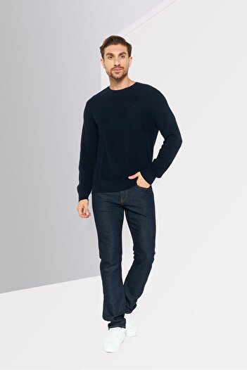 Michael Kors Men Crew Neck Embroidered Logo Sweater, Navy
