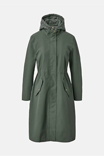 Tchibo Women Plain 2 In 1 Outdoor Parka Jacket, Dark Olive