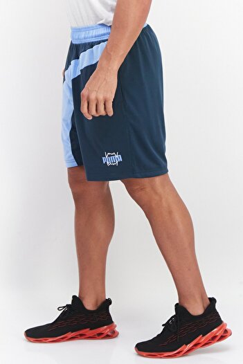Puma Men Sportswear Fit Brand Logo Reversible Training Shorts, Blue Combo