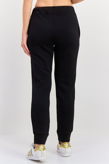 Nine West Women Sportswear Fit Textured Training Sweatpants, Black