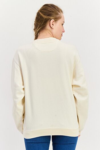 Hugo by Hugo Boss Women Crew Neck Graphic Print Sweatshirt, Beige